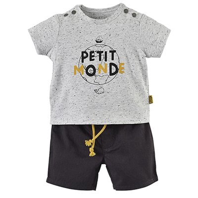 Ensemble court garcon gris SUCRE D'ORGE