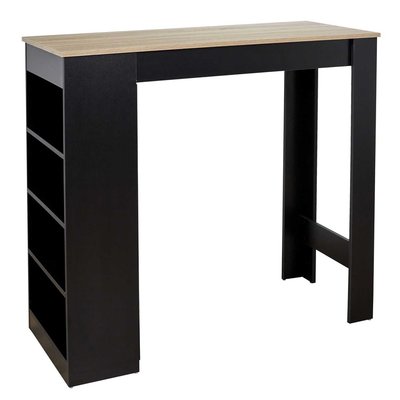 Table de bar mange debout avec 4 niches de rangement en MDF TOILINUX