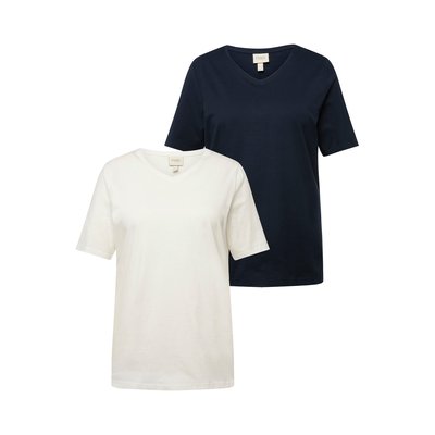 T-shirts en coton bio. Col en V et manches ULLA POPKEN