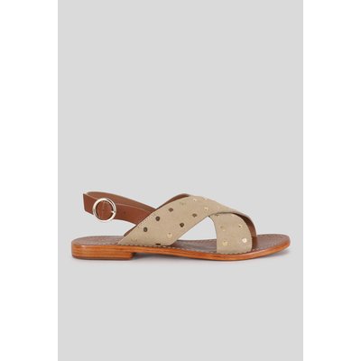 Sandales cloutées, croûte de cuir responsable MONOPRIX