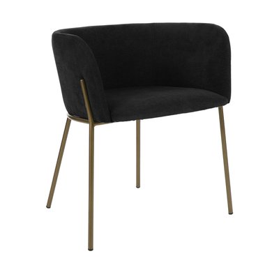 Fauteuil de table en velours pieds métal - POLKA POMAX