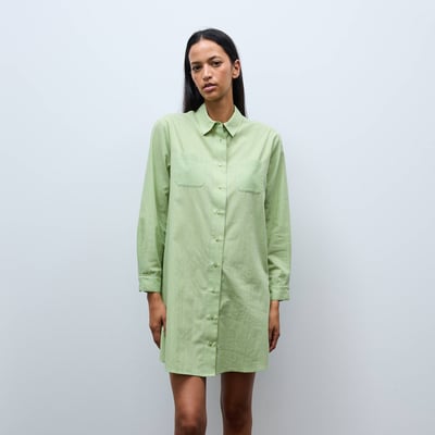 Chemise de nuit à rayures patchwork en coton bio GOTS MONOPRIX