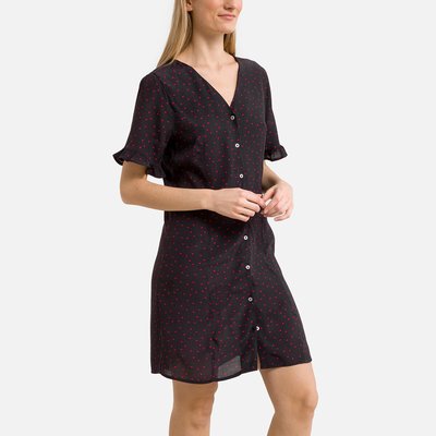 Kurzes Kleid, gemustert, geknöpft PIECES