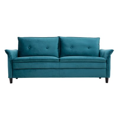 Canapé design 3 places en tissu velours bleu pétrole CLIFF MILIBOO