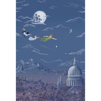 Peter Pan Evening Blue Mural Wallpaper SANDERSON X DISNEY