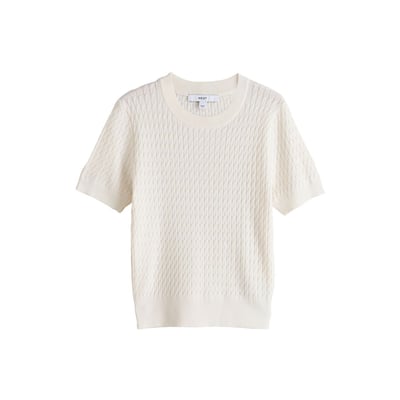 Pull en maille torsadée à manches courtes NEXT