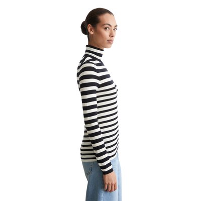 Pull à col roulé rayé slim en fine laine mérinos MARC O'POLO