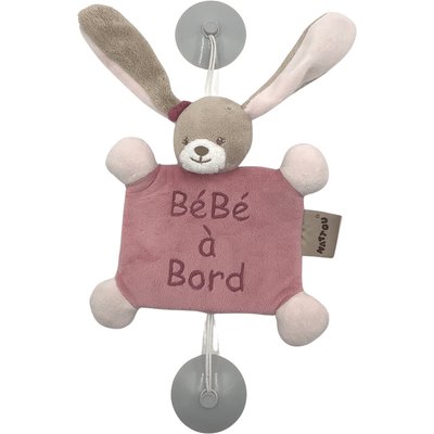 Nina le Lapin - Bébé à bord 19x32 cm - Bon état NATTOU