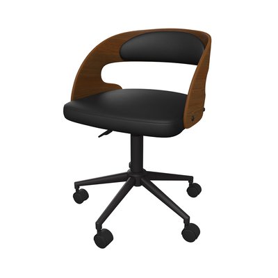Chaise de bureau pivotante en bois et PU (à l'unité) - LOUIS RENDEZ-VOUS DÉCO