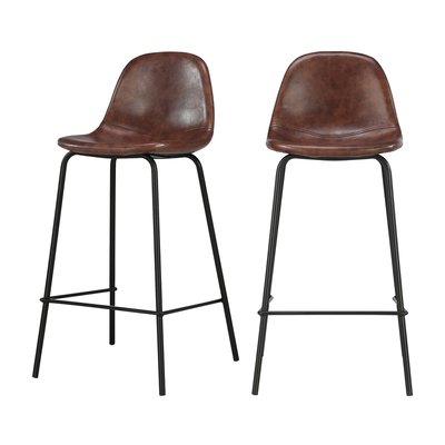 Lot de 2 chaises pour îlot central 65 cm en cuir synthétique - HENRIK RENDEZ-VOUS DÉCO