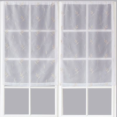 Paire de Petits voilages Motif "Floral" HOME MAISON