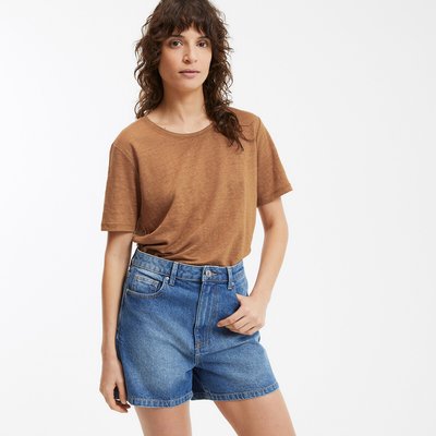 T-shirt in lino a maniche corte girocollo LA REDOUTE COLLECTIONS