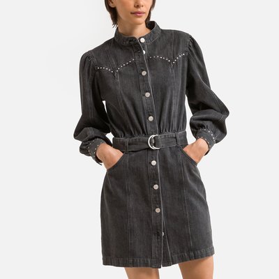 Kurzes Jeanskleid mit Knopfverschluss und Gürtel CHELSY SUNCOO