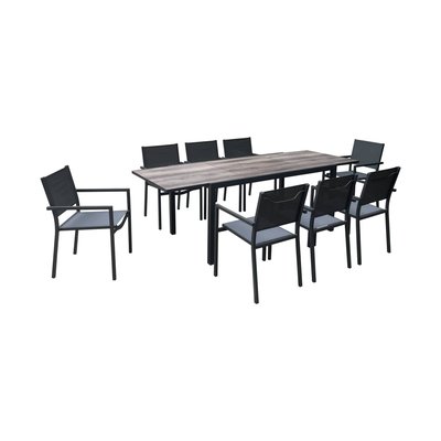 Table jardin extensible aluminium 8 fauteuils NASHVILLE 240 SWEEEK