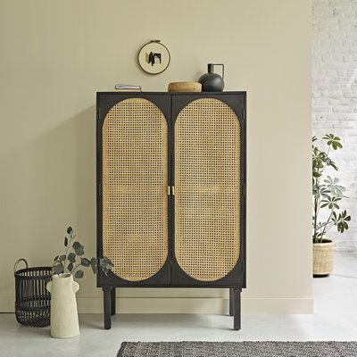 Armoire en mindi massif et cannage ZULMA BERAH GETAH