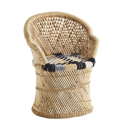 Fauteuil bambou tressé assise coton MADAM STOLTZ