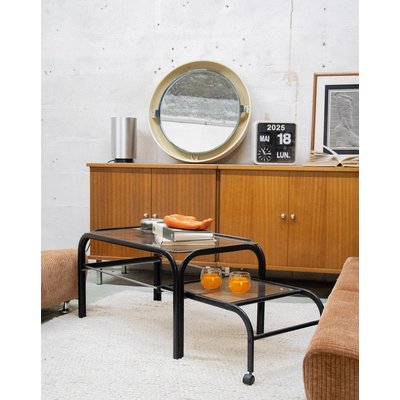 Table basse en métal et verre Donna N°418 - Bon état DEBONGOUT