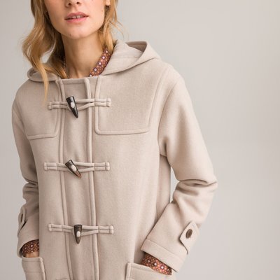 Beige duffle coat womens best sale
