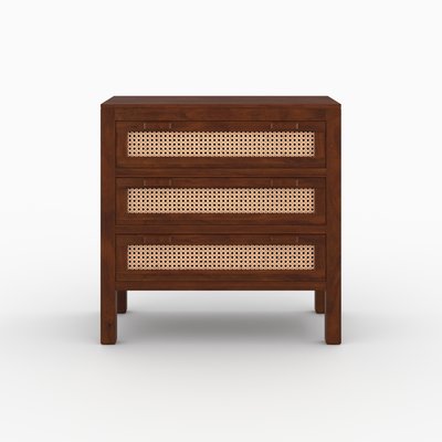 Commode en bois de manguier et cannage - TIKI RENDEZ-VOUS DÉCO