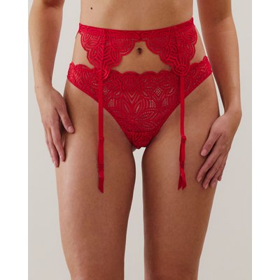 Porte-jarretelles en dentelle florale rouge DAILIZ UNDIZ