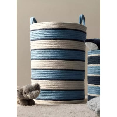 Grand panier en coton avec anses rayées MANGO HOME