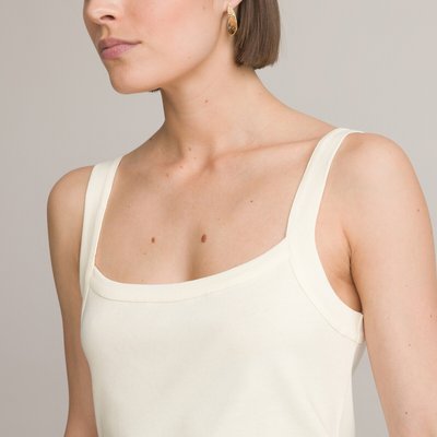 Camiseta de cuello cuadrado, algodón puro peinado ANNE WEYBURN