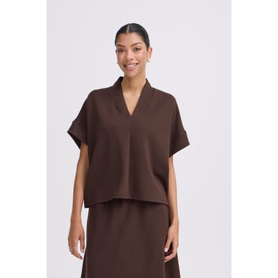 Blouse manches courtes, col V, coupe ample B.YOUNG