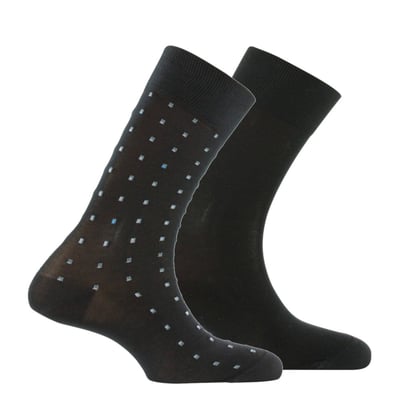 Lot de 2 paires de chaussettes fil d'écosse plumetis MADE IN FRANCE KINDY