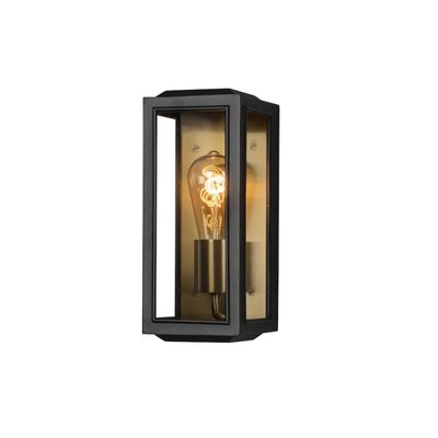 Applique Murale étroite Capri Extérieur Noir Et Laiton MILLUMINE