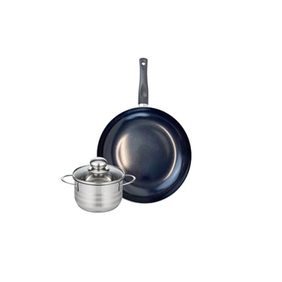 Batterie de cuisine 1 poêle 28cm + 1 faitout 14cm PRIMA BRILLANT ELO