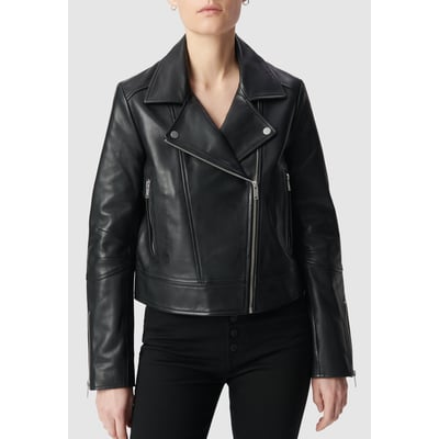 Blouson en cuir d'agneau IKKS