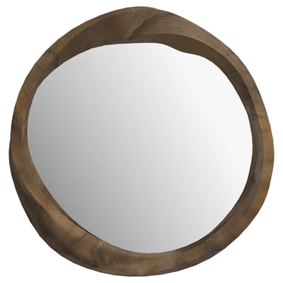 Miroir rond en bois de suar ondulé D53 cm - YONG MAISON PAVANE