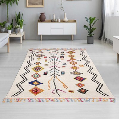 Tapis berbère tissé motif ethnic OURIKA 2 UN AMOUR DE TAPIS