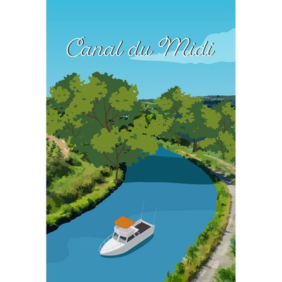 Tableau Mural Illustration Canal Du Midi NATURE ÉVASION CEANOTHE