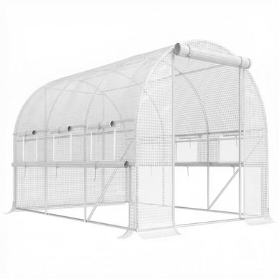 Serre en tunnel PE Blanc OUTSUNNY