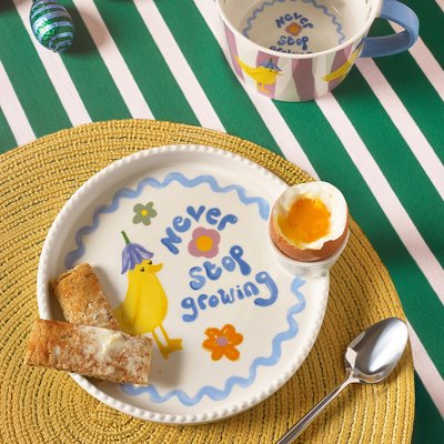 Bloom & Grow Duck Print Egg Plate ELEANOR BOWMER