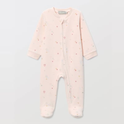 Dors-bien zippé en velours en coton BIO GOTS BOUT'CHOU