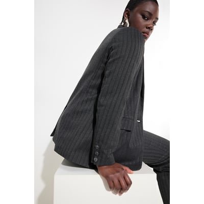 Blazer, motif à chevrons, col à revers ULLA POPKEN