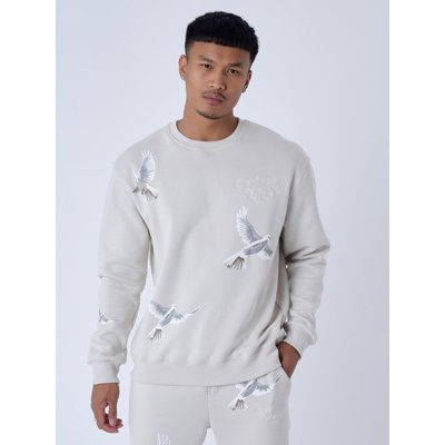 Sweatshirt loose à motif colombes PROJECT X