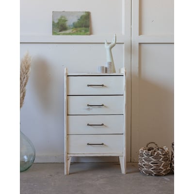 Commode blanc patiné Garance N°746 - Bon état DEBONGOUT