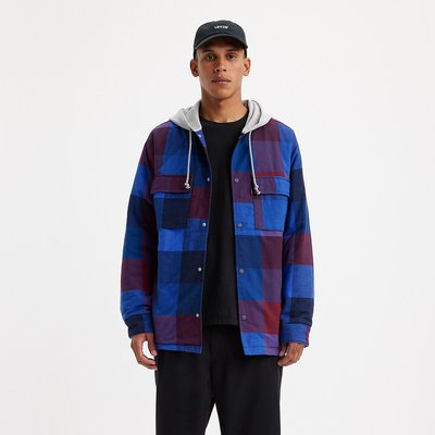 Blouson bi-matière à carreaux avec capuche LEVI'S