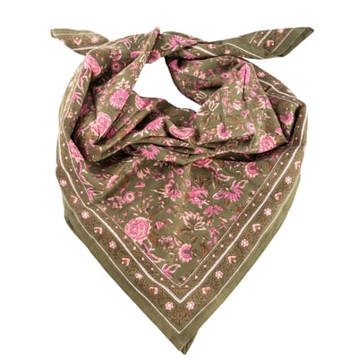 Grand foulard coton imprimé GOA LAGON BINDI ATELIER