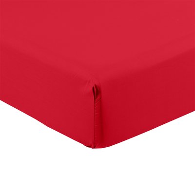 Drap housse percale de coton NEO CARRE BLANC