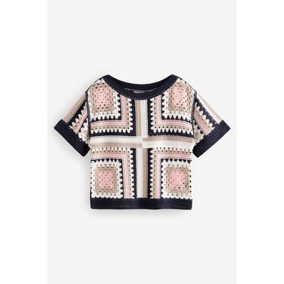 T-shirt ras du cou en crochet manches courtes NEXT