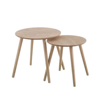 Set de 2 Tables Basses Rondes en Bois MDF WADIGA