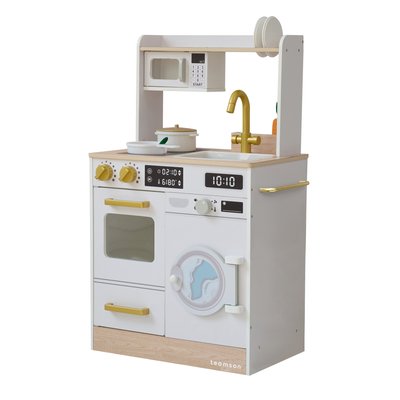 Cuisine bois enfant potager et machine à laver blanche TEAMSON KIDS