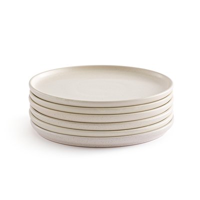 Lot 6 assiettes à dessert en grès moucheté, Tecka LA REDOUTE INTERIEURS