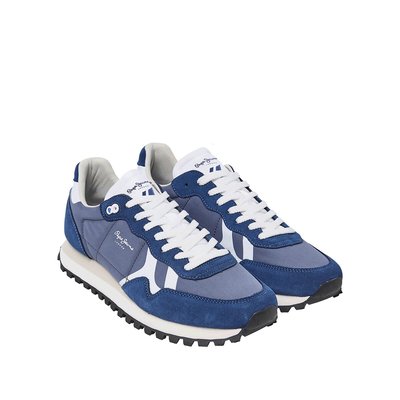Brit On Print Low Top Trainers in Suede PEPE JEANS