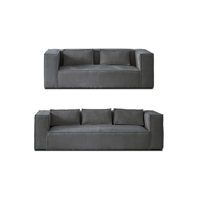 Stella - Ensemble de canapés droits 2+3 places velours côtelé BEST MOBILIER