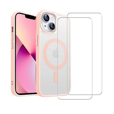 Coque Anti-choc compatible Magsafe pour Iphone 13 + 2 vitres EVETANE